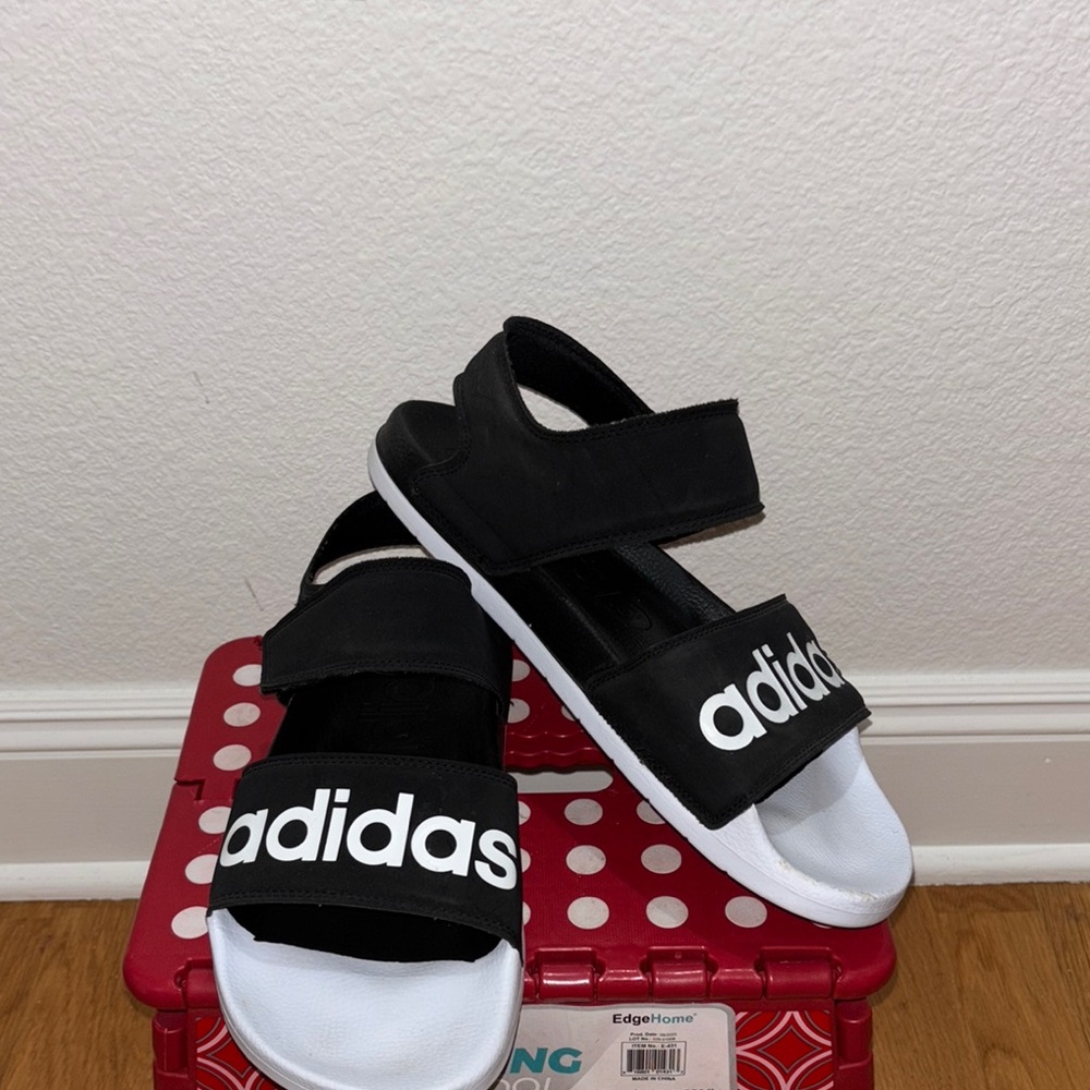 Adidas Black and White Sandals